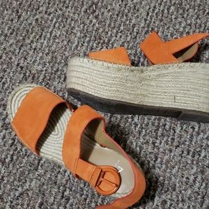 Mark Fisher Orange suede espadrille size